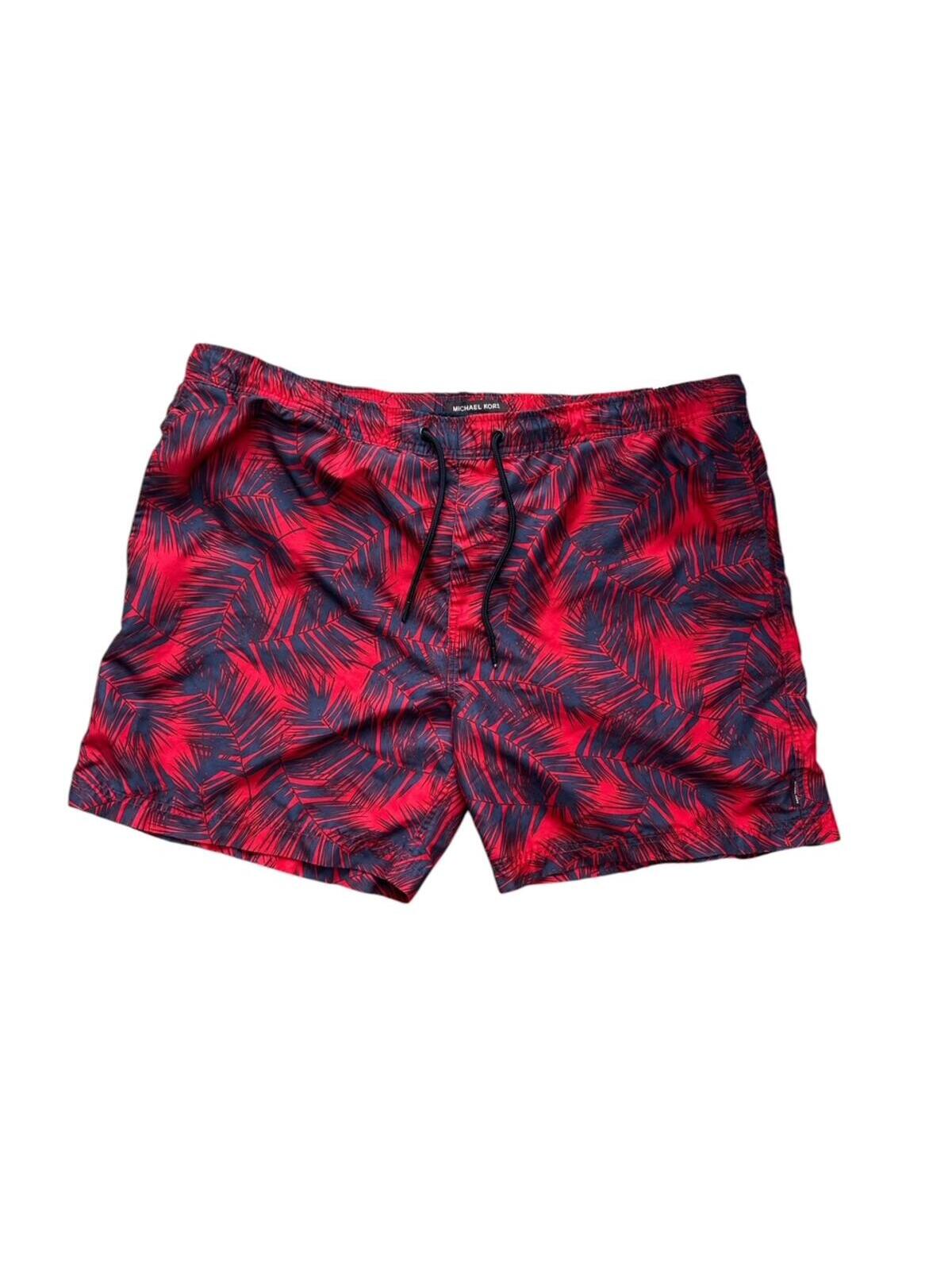 Michael Kors Shorts Mesh Lined Swim Trunks Size Xl Drawstring Palm Trees Resort